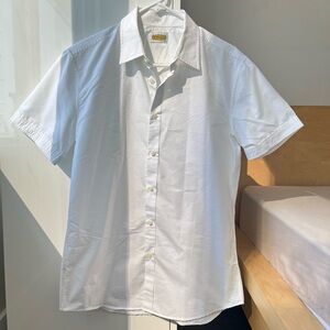 Intermezzo Men’s White Shortsleeve Dress Shirt - Large